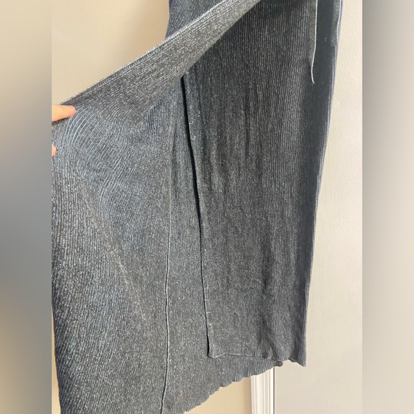 Free people borderline midi faux wrap skirt knit grey blue Small - Picture 5 of 9